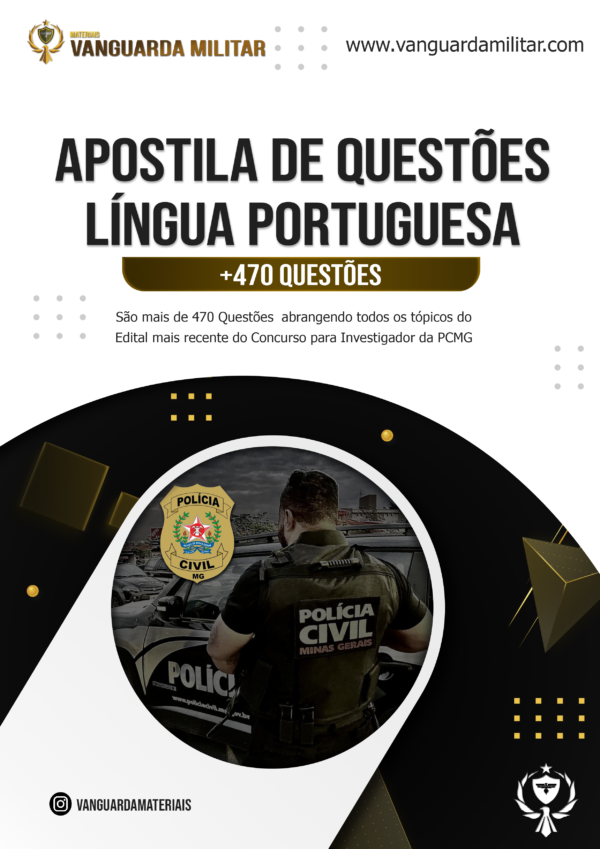Apostila com 470 Questões de Língua Portuguesa - Investigador PCMG 2025