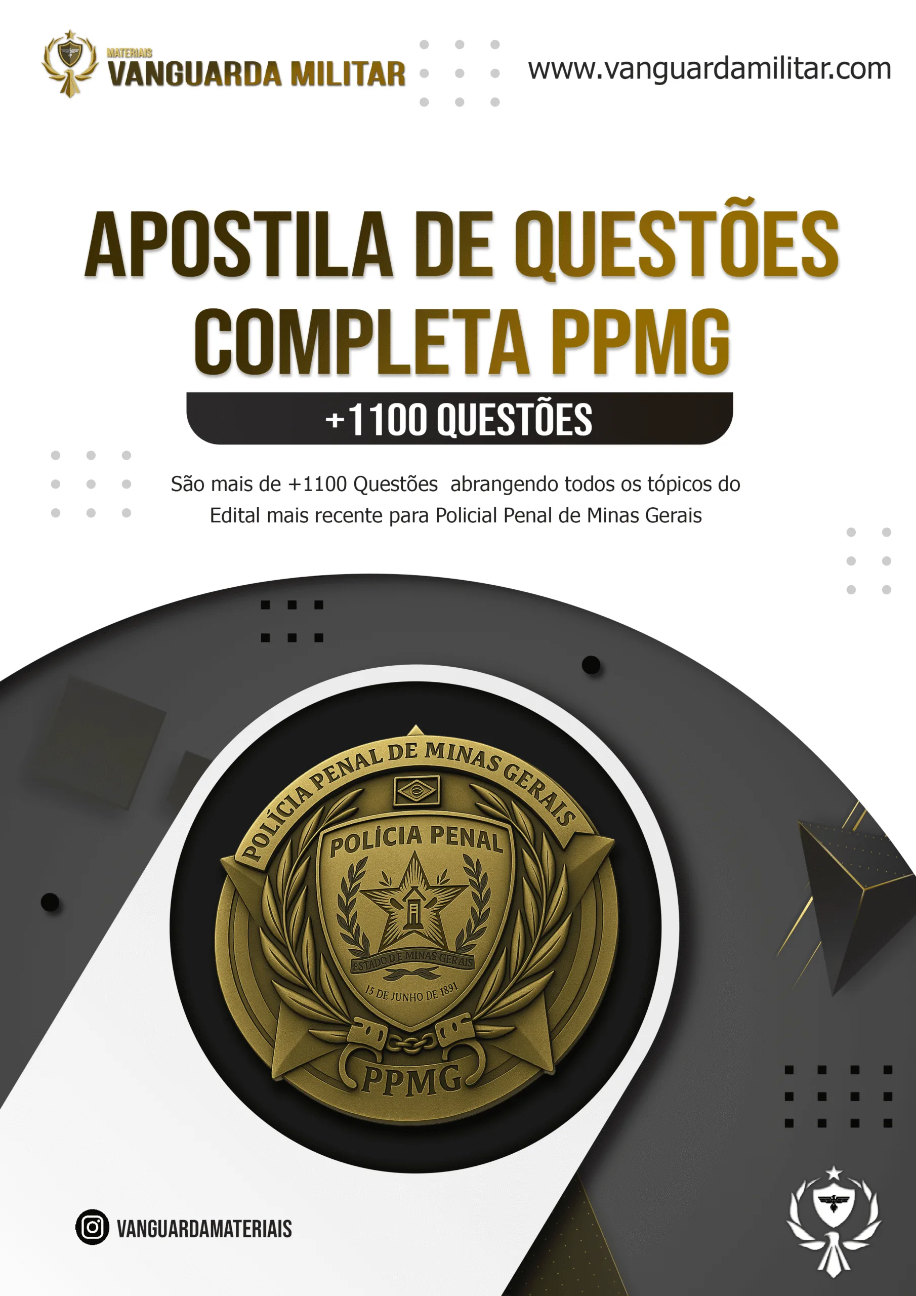 Apostila Completa de Questões PPMG 2025 - PRÉ-EDITAL (+1110 Questões)